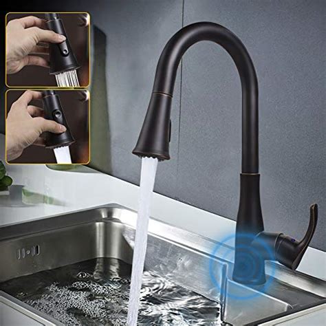 Featured Product Atalawa Touchless Kitchen Sink Faucets Motion Wave Sensor Single Handle Faucet with Dual Mode Pull Down Sprayer One Hole and Three Hole Deck Mount Stainless Steel (Oil Rubbed Bronze)
