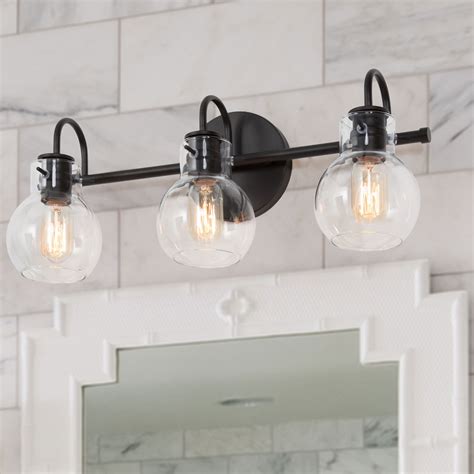 Bathroom Vanity Light Fixture 4-Lights with Clear Glass Shade, Brass and Black Style Vanity Light, Bathroom Lighting Fixtures Over Mirror for Bathroom Dressing Makeup Mirror Cabinets Vanity Table