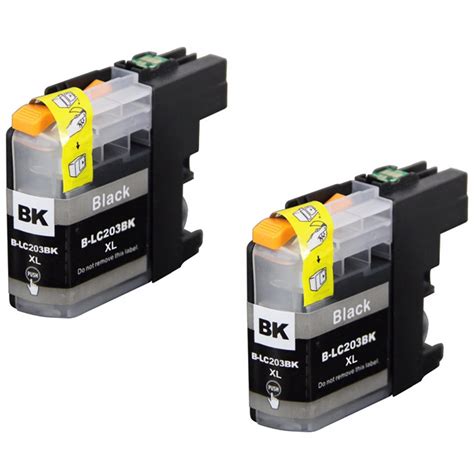 ☑ Brother LC203BK High-Yield Ink, Black - 2 Pack