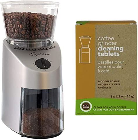 Capresso 560.04 Infinity Conical Burr Coffee Grinder with Urnex Full Circle Biodegradable Cleaning Tablets (2 Items)