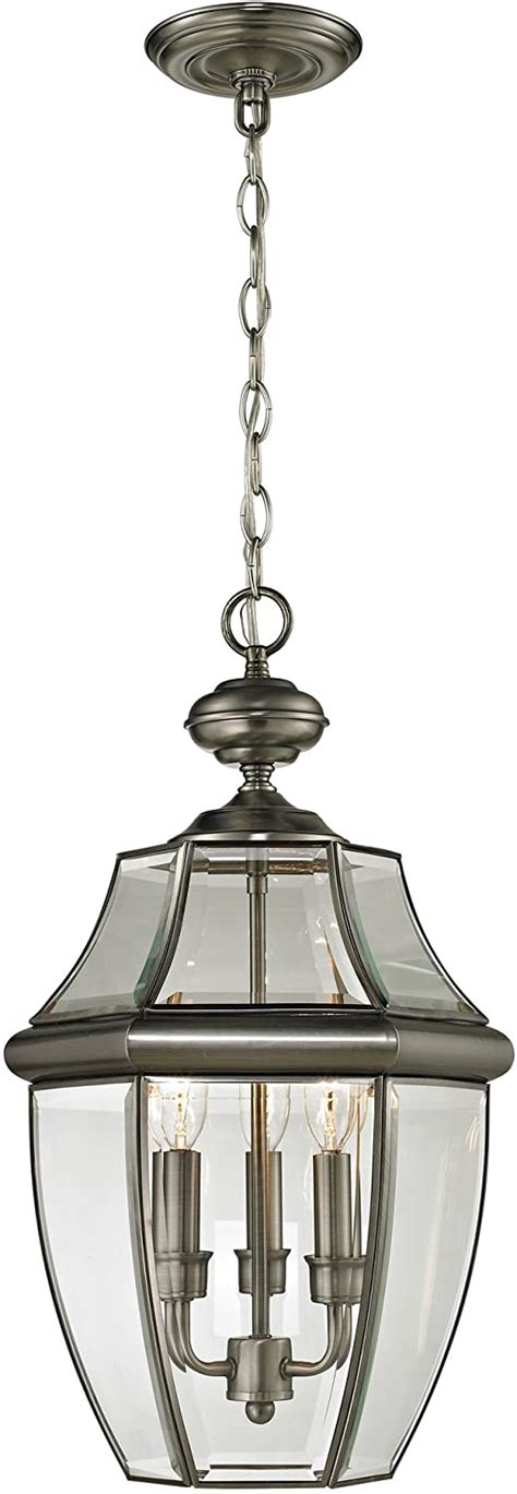 Cornerstone Lighting 8603EH/80 Ashford 3 Light Exterior Hanging Lantern, Antique Nickel