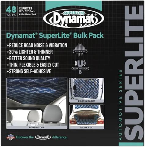 Super Sale Dynamat 10648 18" x 32" Self-Adhesive Sound Deadener with Superlite Bulk Pack, (Set of 12)