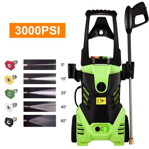 Electric Pressure Washer, 1.8GPM Power Washer 1800W High Pressure Washer Cleaner Machine with Spray Gun, 5 Nozzles, Hose Reels & Detergent Tank for Cars, Fences, Driveways, Patios (White)