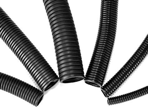 Electriduct 2" Flame Retardant Wire Loom Tubing Polypropylene Split Corrugated Conduit (48mm ID) - 25 Feet - Black