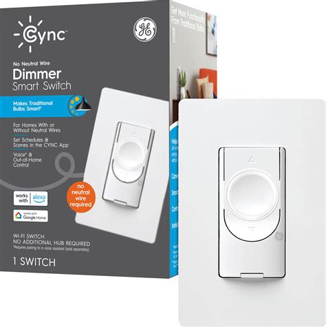 GE CYNC Dimmer Smart Switch, No Neutral Wire Required, Dimmer + Motion Sensor Switch with Bluetooth and 2.4 GHz WiFi, Alexa and Google Compatible without a Hub (Packaging May Vary)