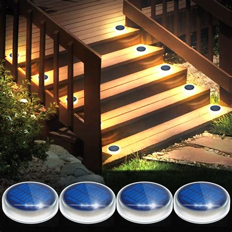LEDMO Solar Deck Lights Solar Powered Outdoor Waterproof Dock Driveway Ground Marker Lights LED Bright Blue Wireless Security Warning Step Lights for Pathway Sidewalk Boat Deck Stair Yard 12 Pack