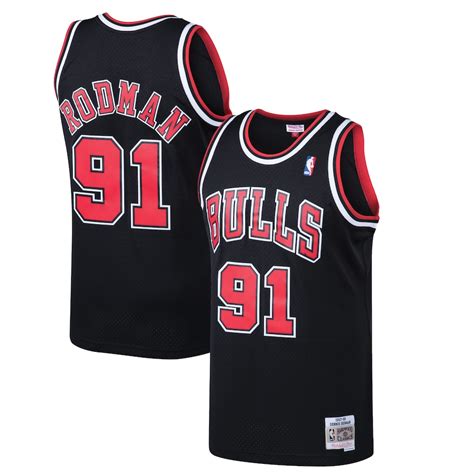 Exclusive Discount 70% Price  NBA Mens Chicago Bulls Dennis Rodman Essence Of The Game Black Short Sleeve Crew Basic Tee By Majestic (Black, Small)