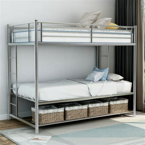 Flash Sale Buy 1 get 1 New Silver Twin Over Twin Metal Bunk Bed Frame