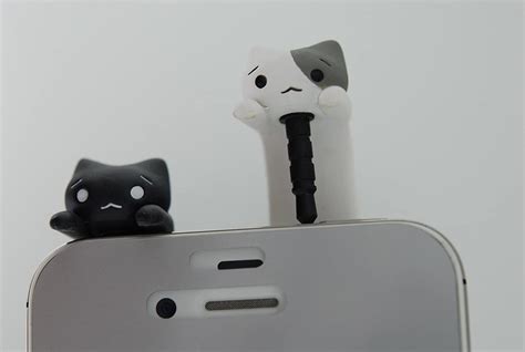 Niconico Nekomura Cat Earphone Jack Plug Accessory (White/Hanging)