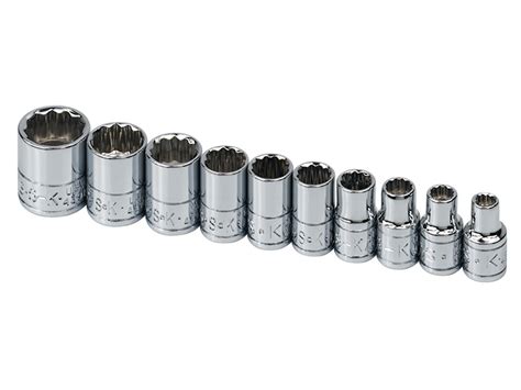 SK 4946 10 Piece 1/4-Inch Drive 12 Point 3/16-Inch to 9/16-Inch Socket Set