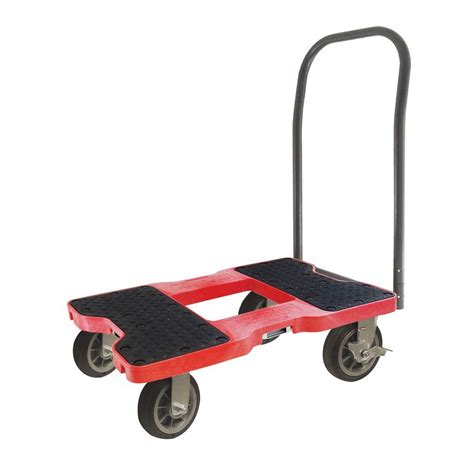 SNAP-LOC 1500 LB Dolly RED (USA!) with Steel Frame, 4 inch Casters and Optional E-Strap Attachment