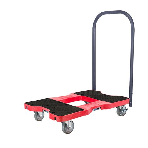 SNAP-LOC 1500 LB Dolly RED (USA!) with Steel Frame, 4 inch Casters and Optional E-Strap Attachment