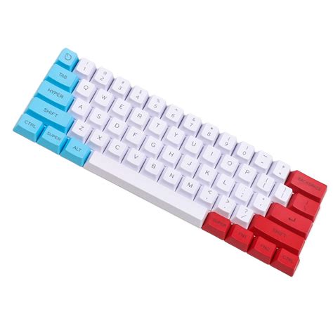 Side-Printed Thick PBT OEM Profile 61 ANSI Keycaps for MX Switches Mechanical Keyboard (Pink) (Only Keycap)