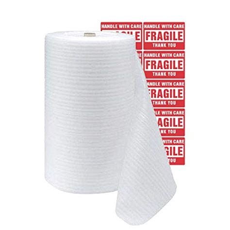 ☑ TeiKis 1-Pack (12 in x 36 ft) Bubble Cushioning Wrap Roll Perforated 3/16 inch for Moving Shipping Packing Supplies with 10 Fragile Stickers