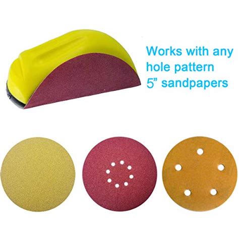 Tockrop 2 PCS 5 Inch Hook and Loop Hand Sanding Block Round Sanding Pad Hook Backing Plate for Sanders or Polishers Wood Furniture Restoration Home Arts and Crafts