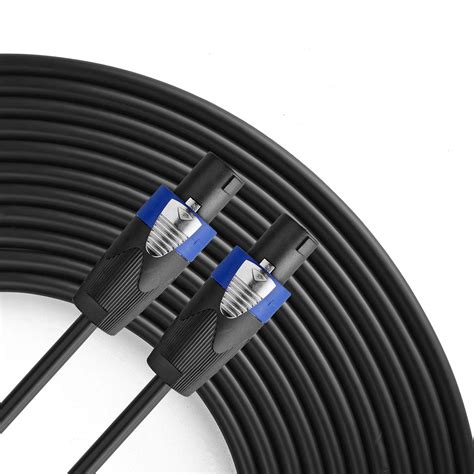 Yoico 2Pcs 100 Feet Professional Speakon to Speakon Cables Wire Speaker Audio Amplifier Cord 7mm with Twist Lock