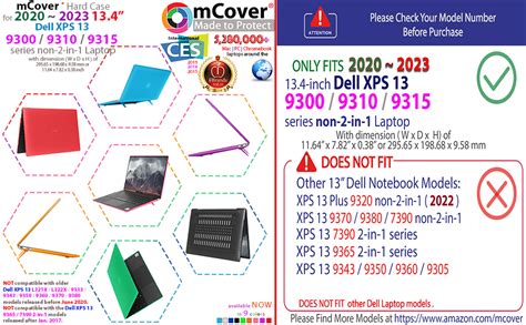 Get Special Price mCover Hard Shell Case for 2020 13.4" Dell XPS 13 9300 / 9310 (non-2-in-1, Without 360-degree Hinge) Models Laptop( not Fitting Older L321X 9333 9343 9350 9360 9365 9370 9380) DL-XPS13-9300 Clear
